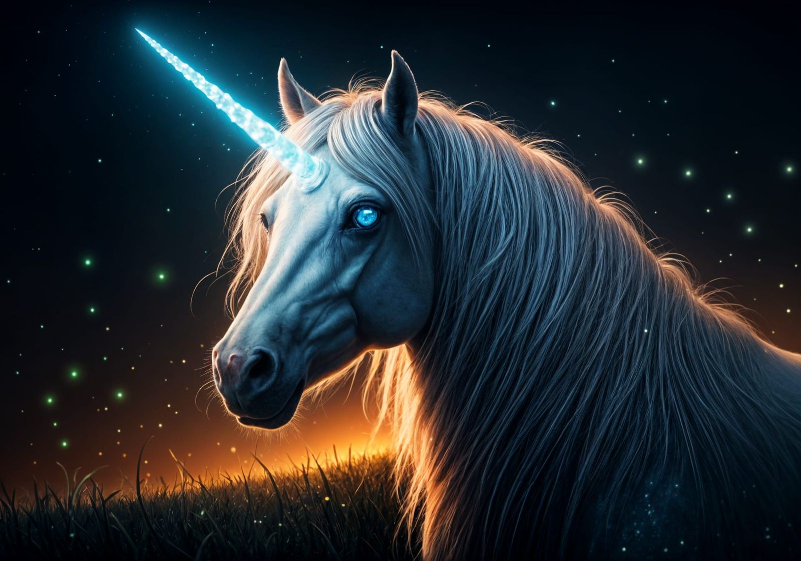 Ethereal Unicorn Portrait in Surreal Landscape