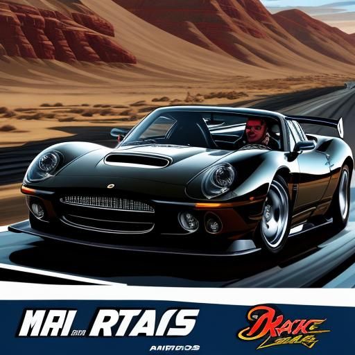 Dynamic Drag Race in Comic Book Art Style