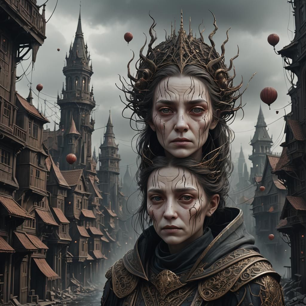 A woman in the style of Anton Semenov