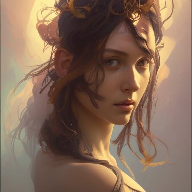 Goddess of Life Portrait in Hyperdetailed Style