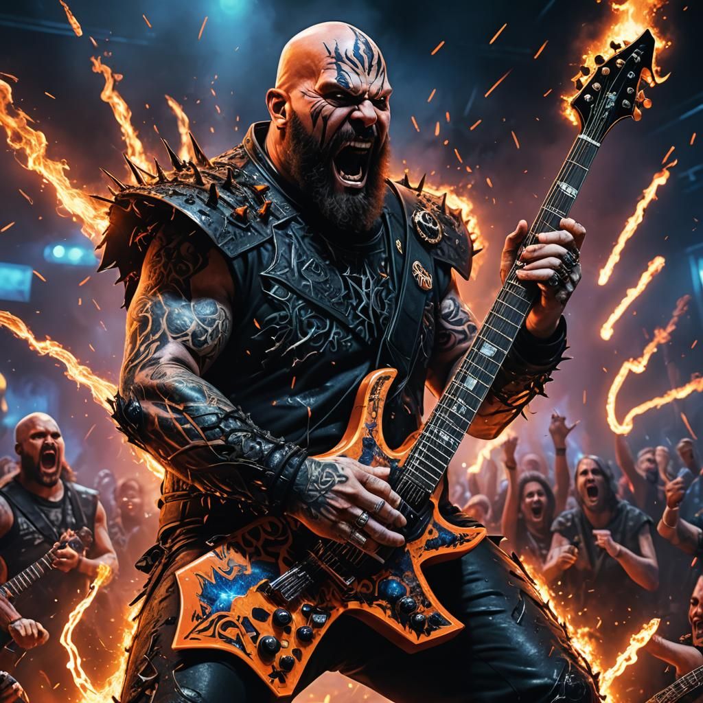 Kerry King on Stage in Hyper-Realistic Digital Art