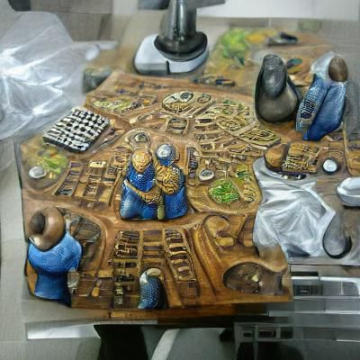 Detailed Painting of a New Board Game