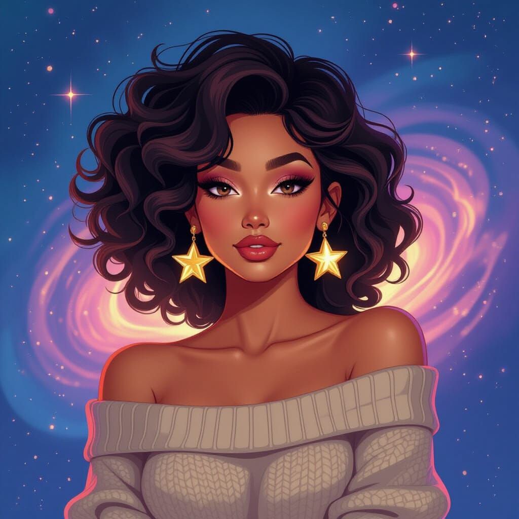 Galactic Muse in Modern Digital Illustration