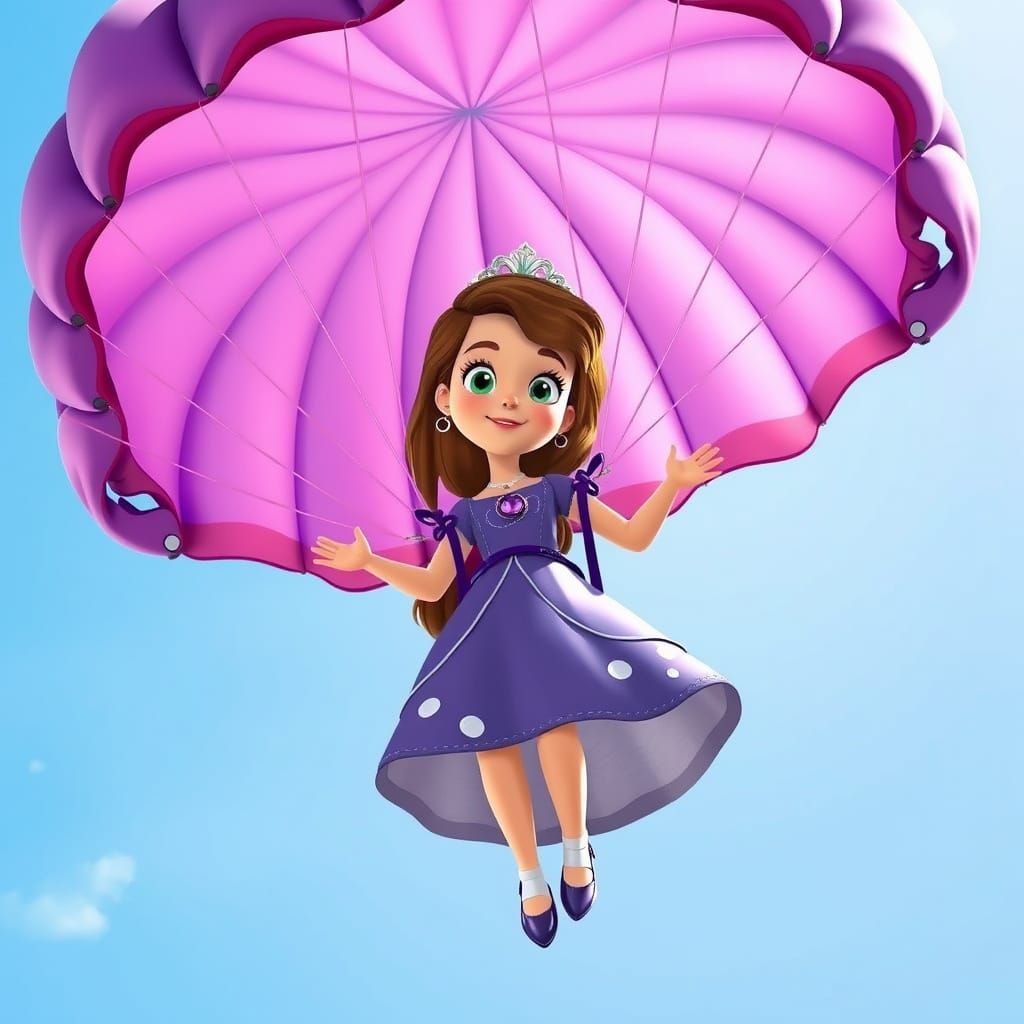 Princess Sofia Parachute Adventure in Whimsical Style