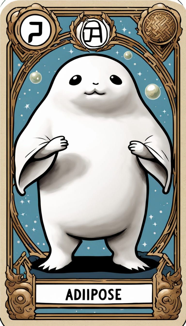 Celestial Jelly Creatures on a Tarot Card in Whimsical Fanta...