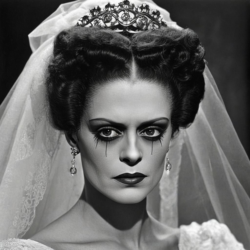 Gorgeous Bride of Frankenstein in Vintage Style