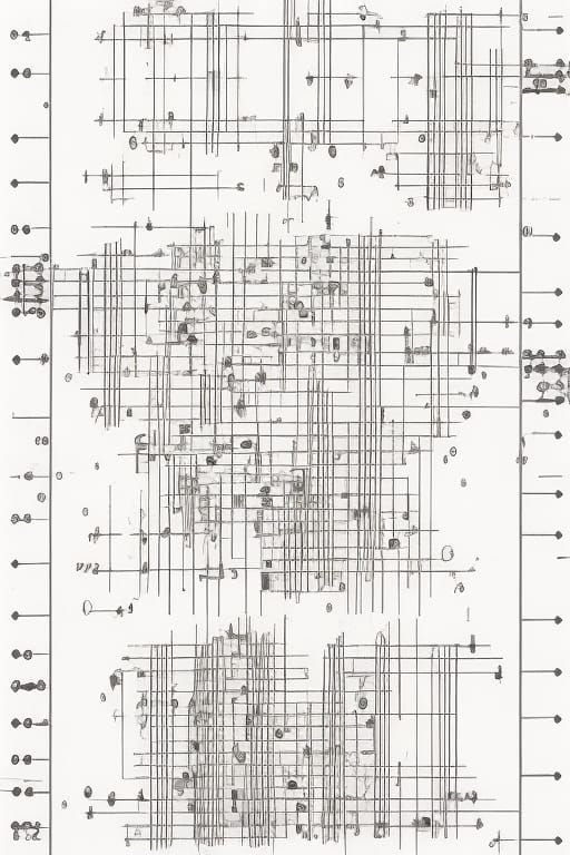 Complex Graphic Score in Analytical Art Style