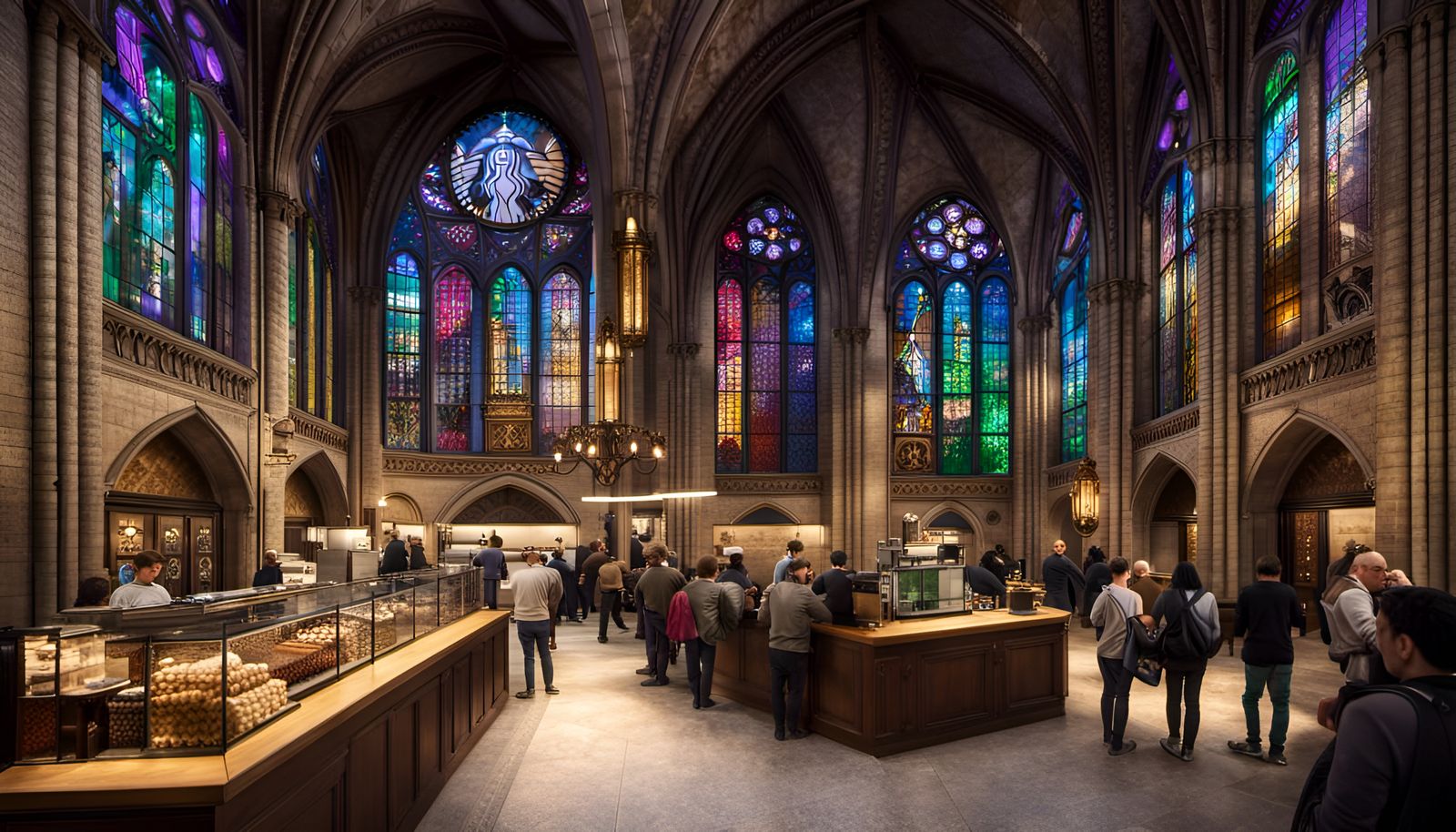 “The New Cathédrale Notre-Dame de Paris with a Starbucks Café” 04