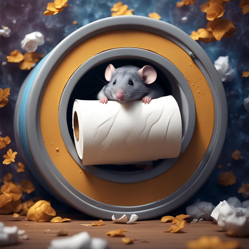 Cute Mouse Sleeping: Detailed Fantasy Art