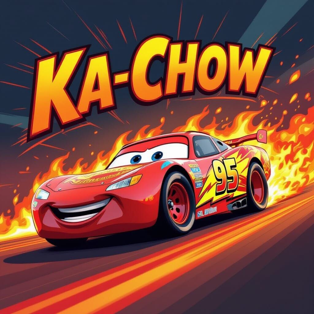 Fiery Lightning McQueen Races to Victory