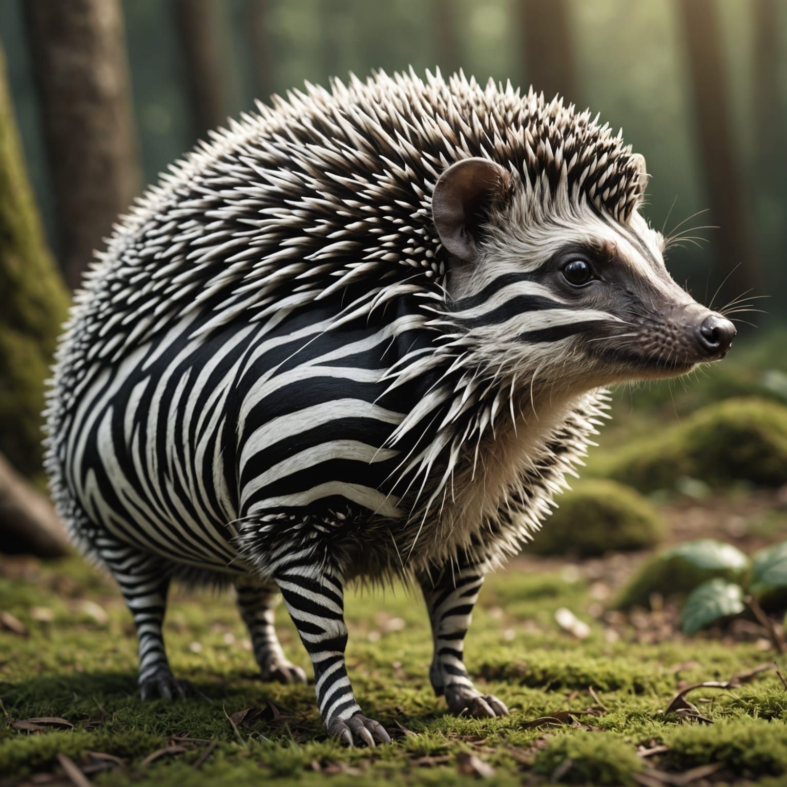 Hedgehog Zebra Hybrid: A Fantasy Creature
