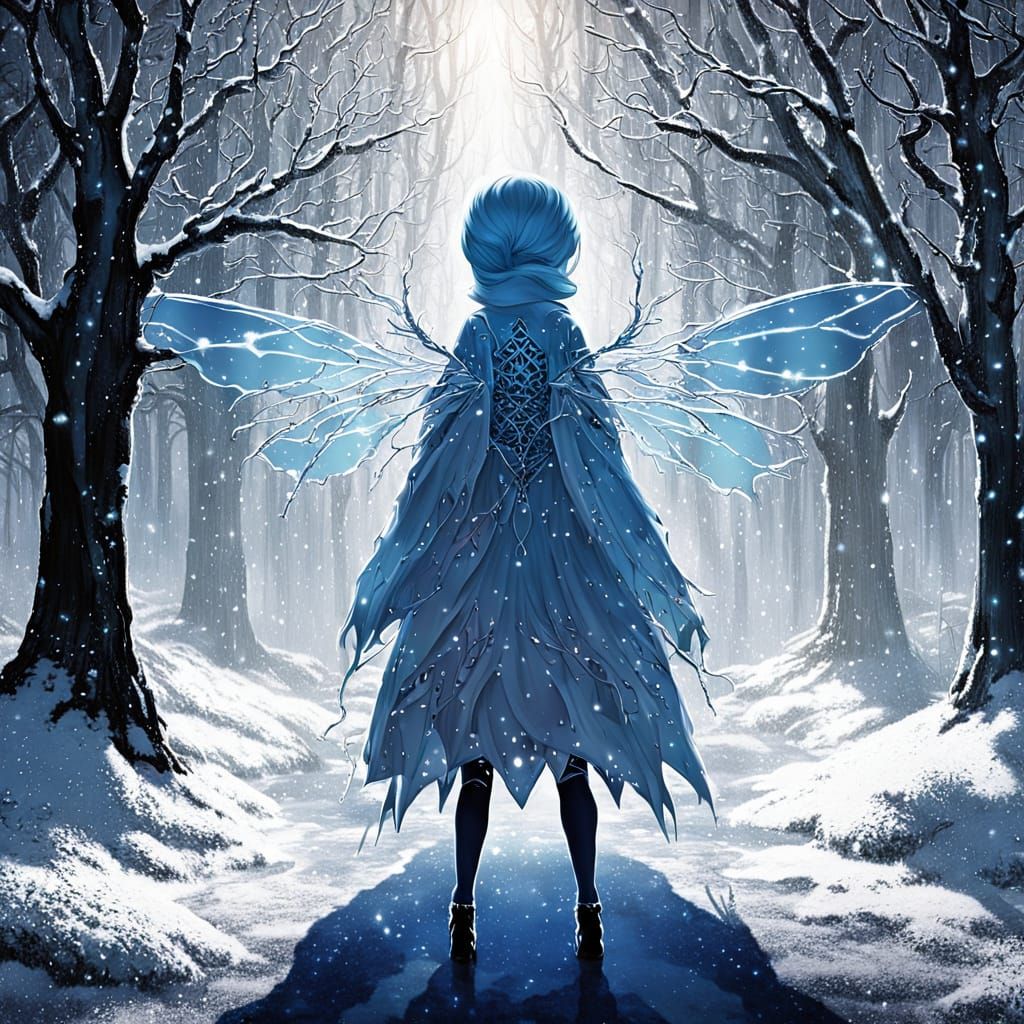 Beautiful Fairy in Winter Wonderland, 80s Anime Style