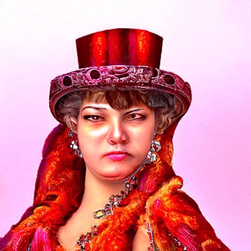 Snobby Mafia Queen Portrait in Kitsch Style