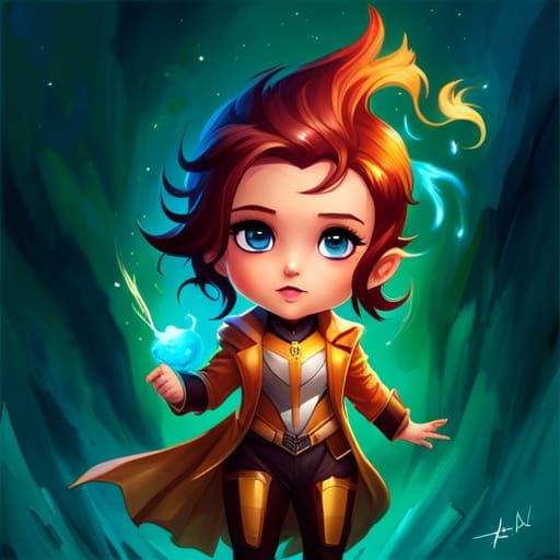 Adorable Chibi Phoenix X-Men Digital Art