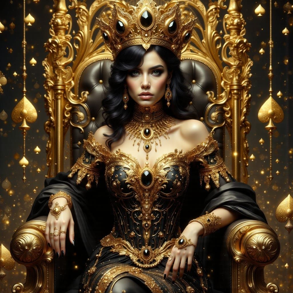 Queen of Spades in Art Nouveau Punk Style