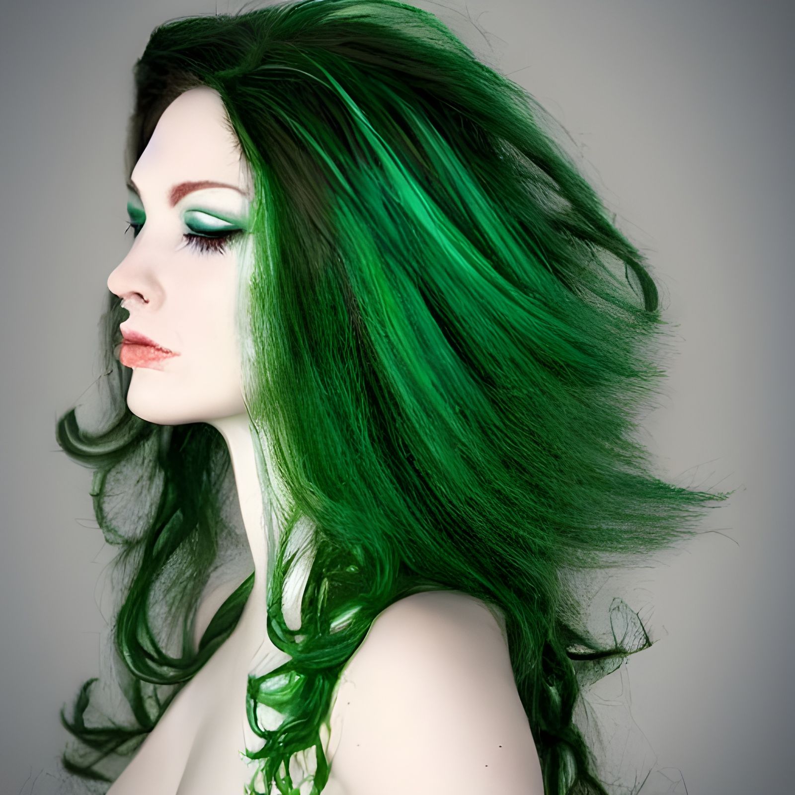 Changeling Queen Portrait with Green Hair