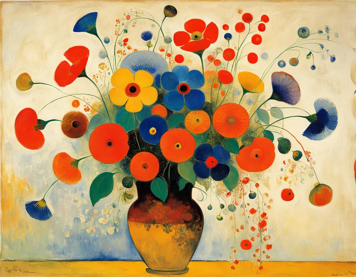 Abstract Flowers in Symbolist Style