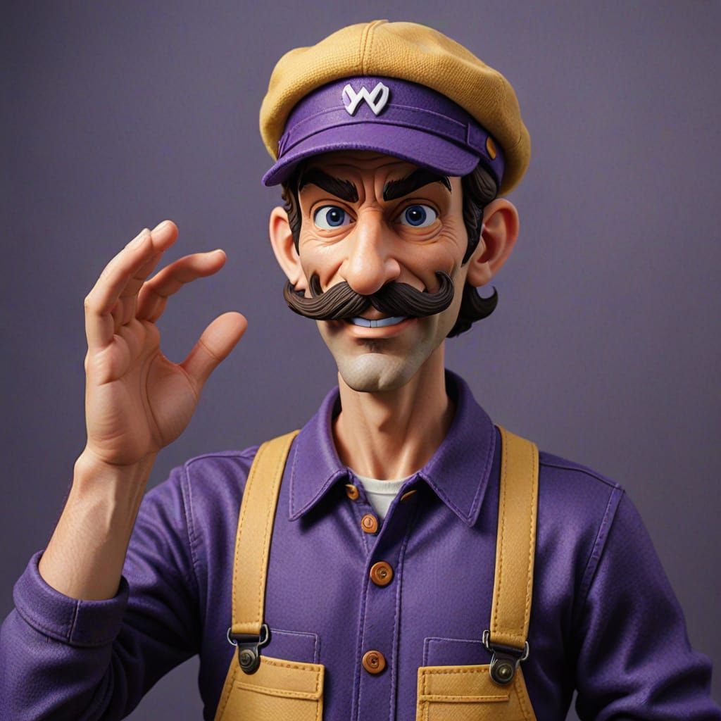 Surreal Textile Masterpiece of Waluigi