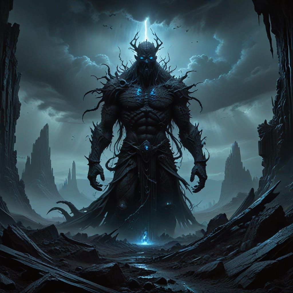 Nightwalker Emerges from Shadow Plane in Dark Fantasy Art