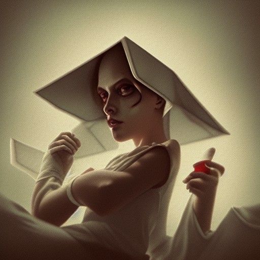 Evil Nurse in Hyperrealistic Cel-Shaded Style