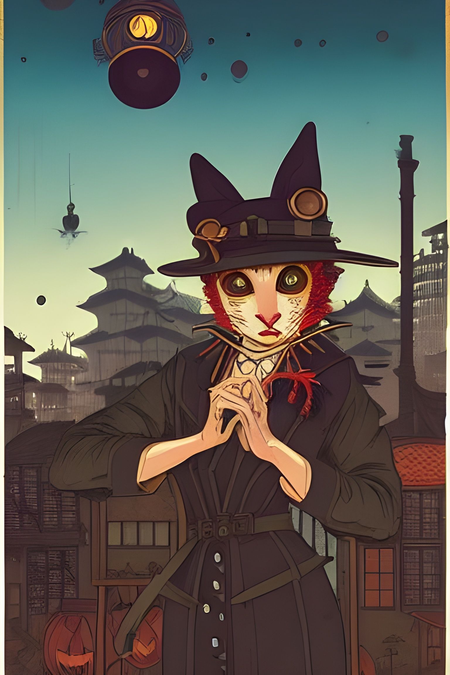 Steampunk Cat Engineer