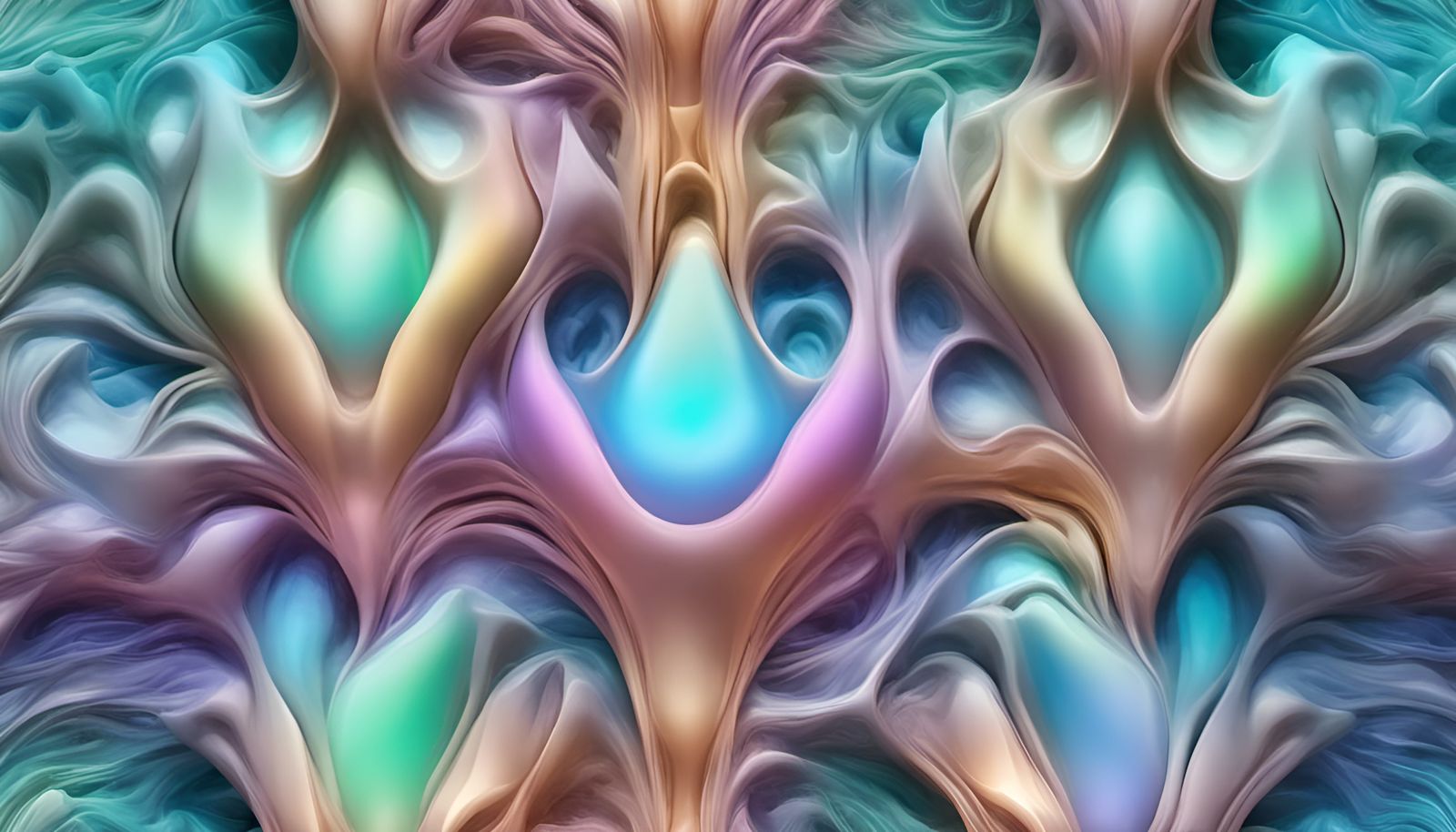 Opalescent Biopattern in Fractal Crystal Design