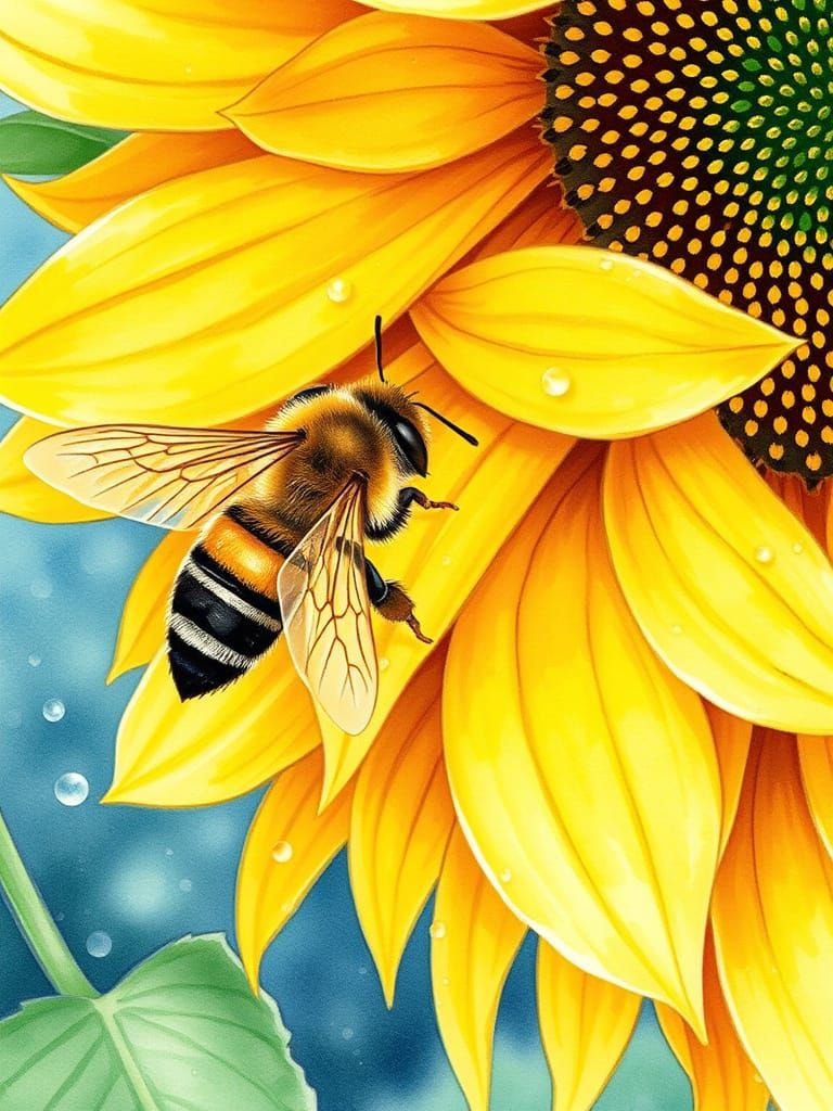 Vibrant Spring Bloom in Watercolor Style