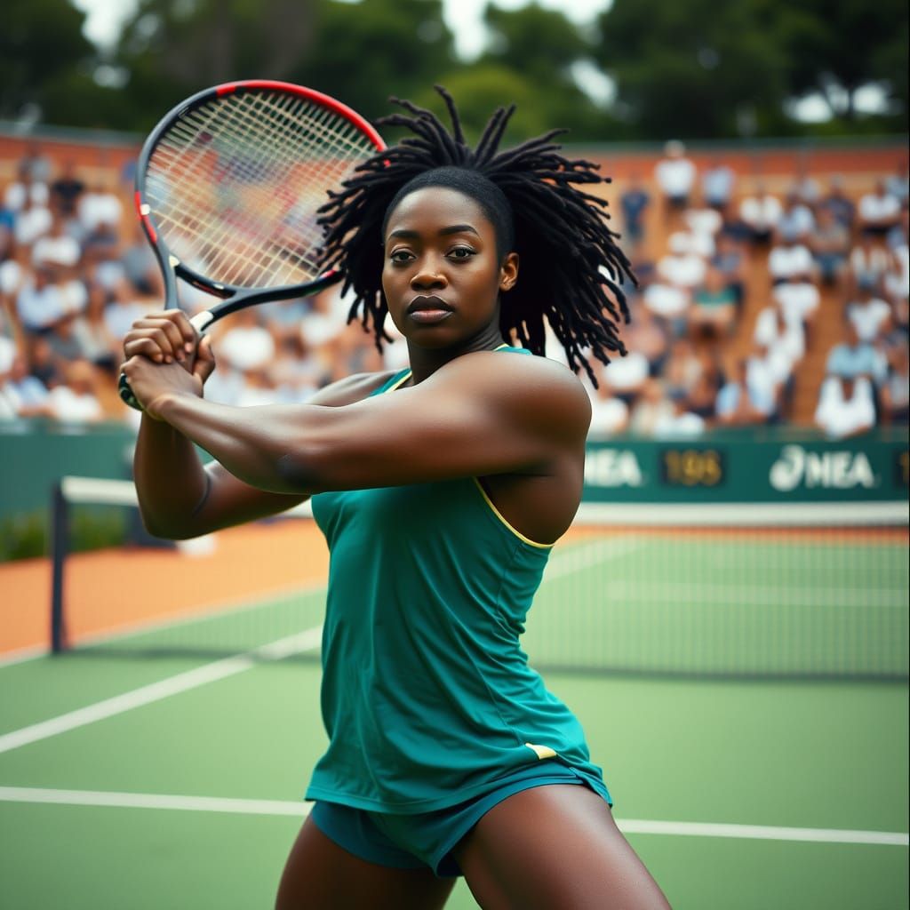 Coco Gauff: Cinematic Film Still on French Open Court