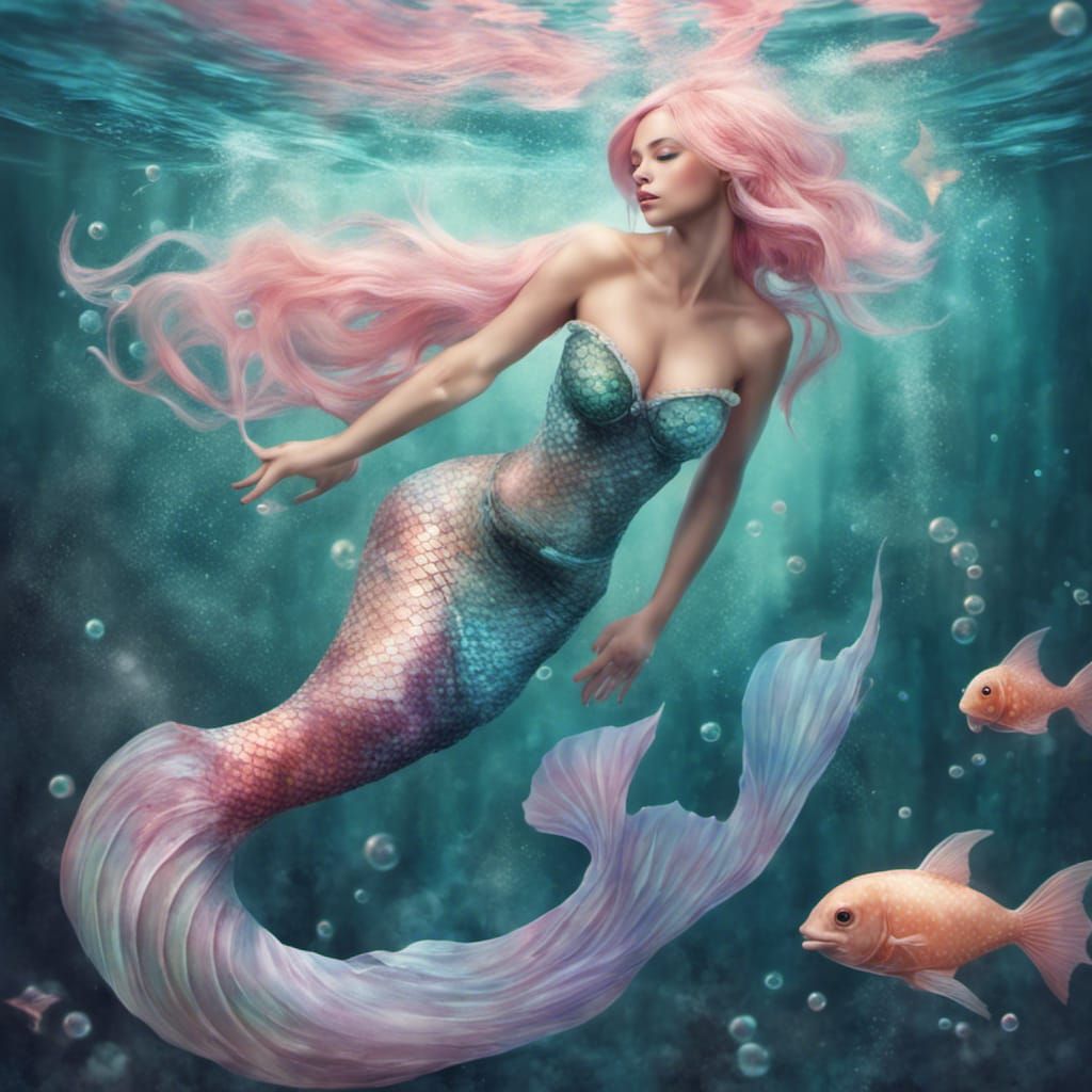 Elegant Mermaid Portrait in Fantasy Art Style