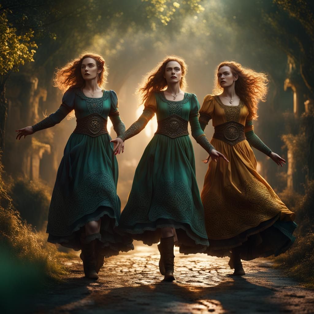 Celtic Step Dancing in Detailed Digital Painting