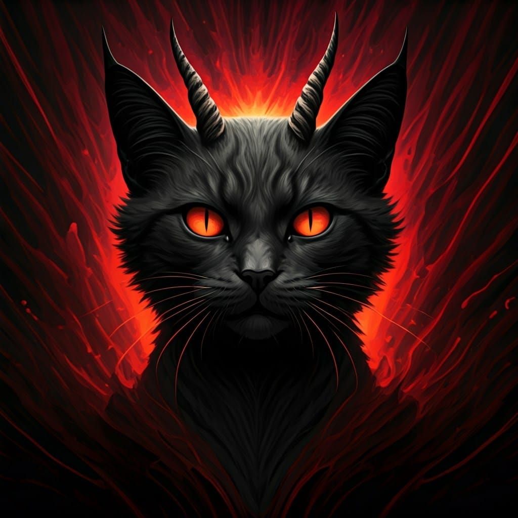 Terrifying Demonic Cat Speedpaint in Horror Style