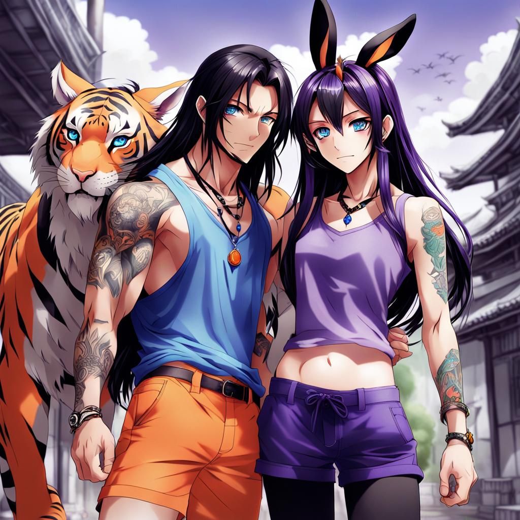 Anime Style: Man and Girl Holding Each Other