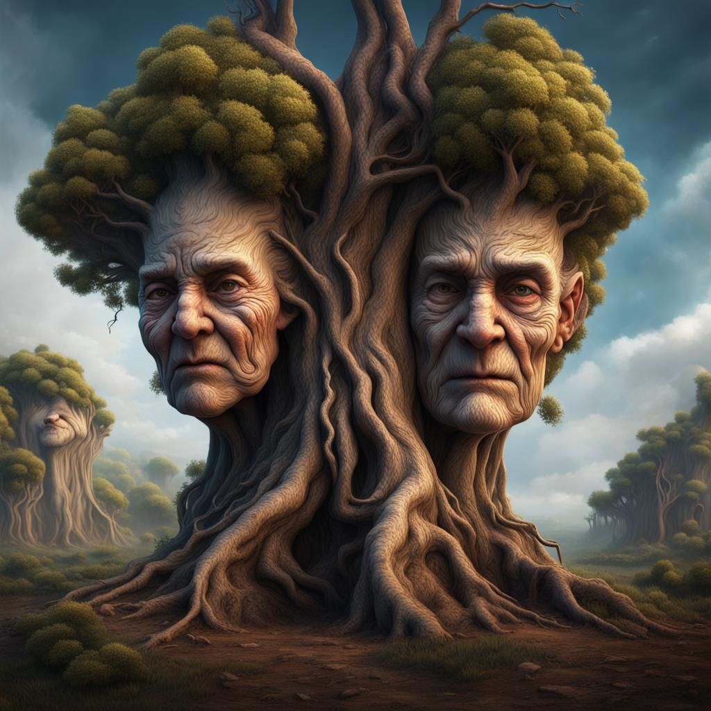 Trees with Faces: Fantasy Concept Art in 8K