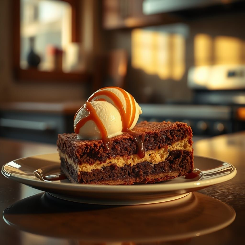 Delicious Cinnamon Cake Slice with Ice Cream