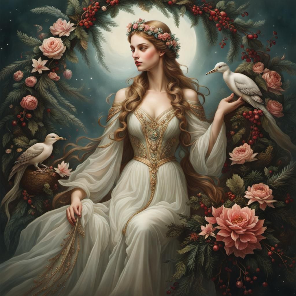 Ethereal Holiday Portrait in Dreamlike Style