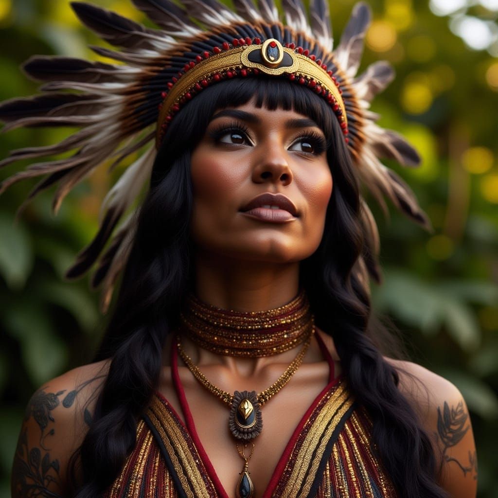 Cherokee Beauty Radiates Inner Strength and Cultural Pride