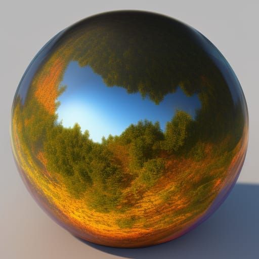 Glass sphere, cosmic firey fantastical magnificent Cinema 4D 3ds Max 3D shading shadow depth IMAX ethereal ouroboros pol...