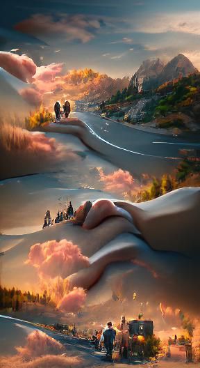 Journey Down a Road: A Detailed Matte Painting