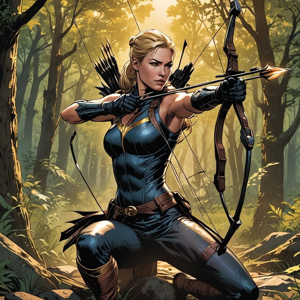 Hawkeye: Dynamic Comic Book Archer Illustration