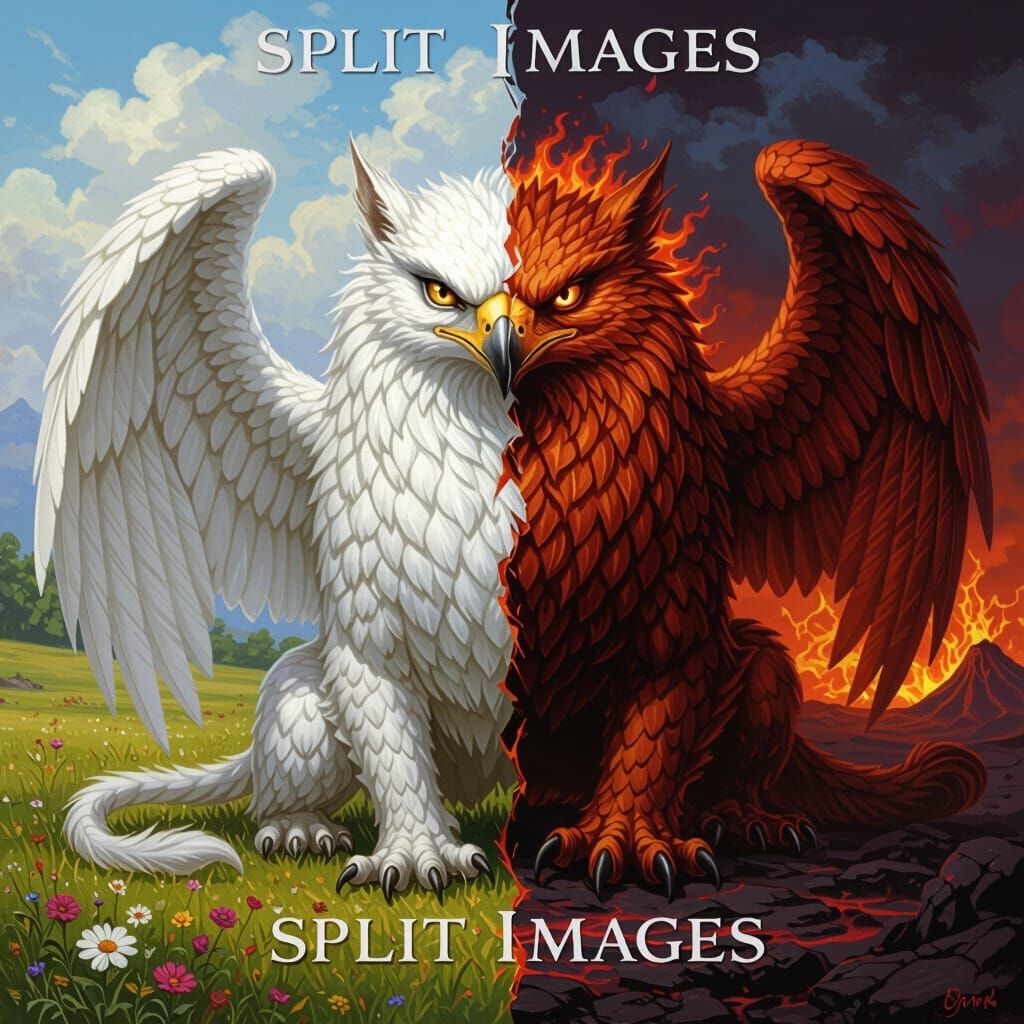 Duality Griffin in Fantasy Art Style