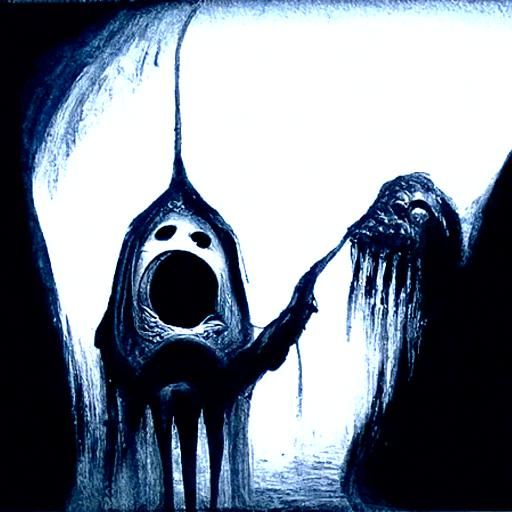Visceral Scream in Haunting Horror Style