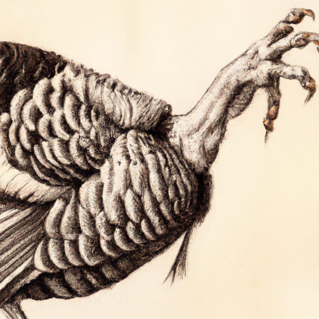 Photorealistic Hand Turkey Drawing