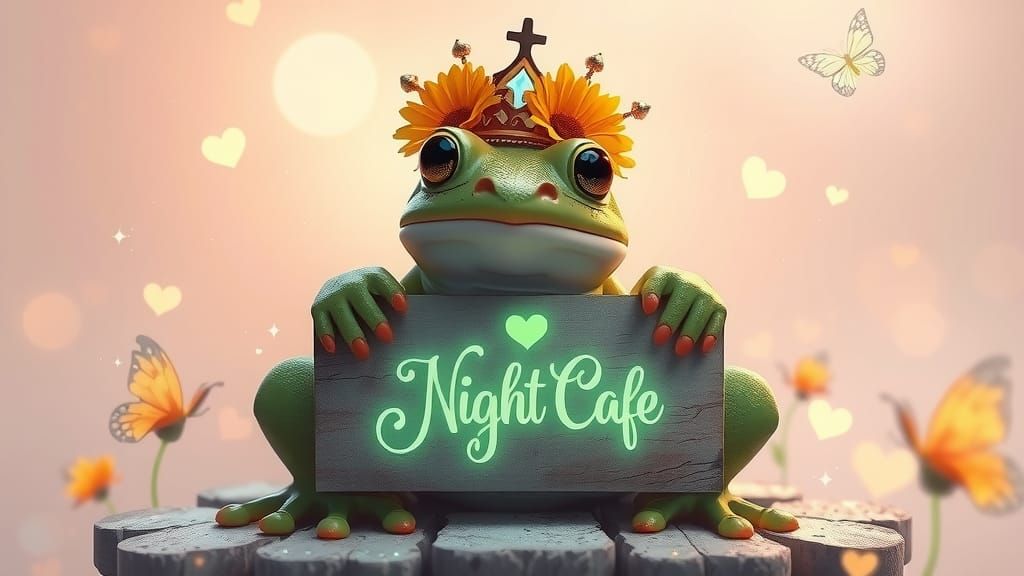 Majestic Frog King in Whimsical Dreamland