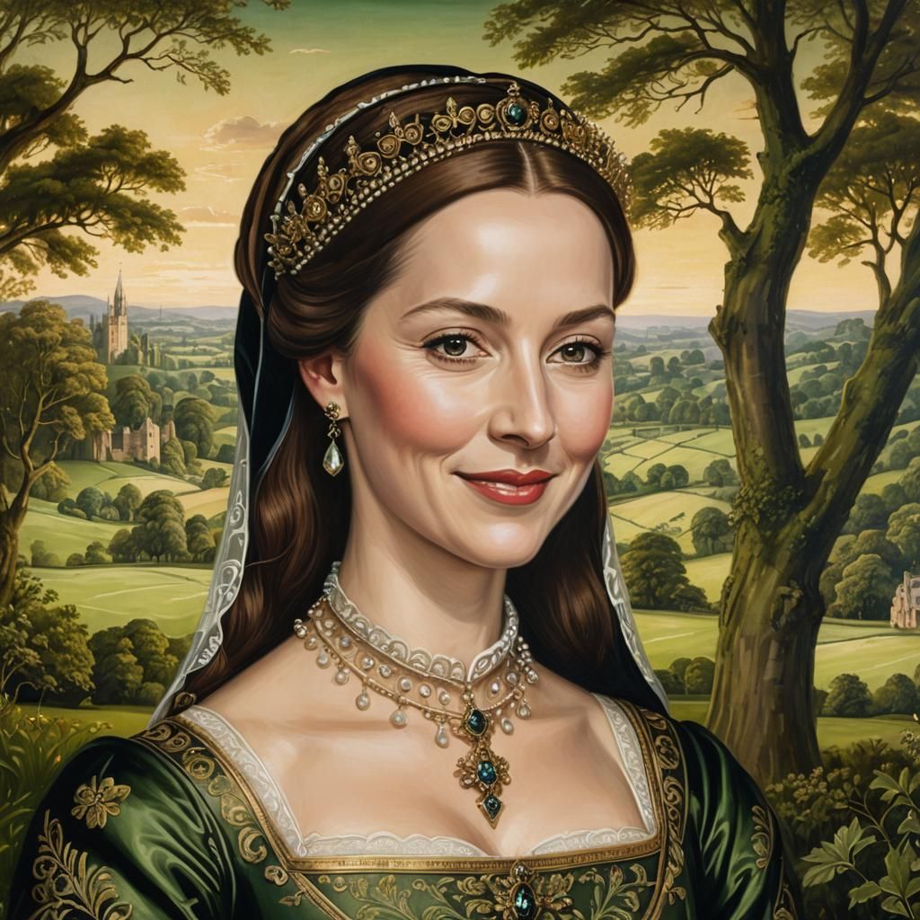 Anne Boleyn Portrait in the Style of Holbein