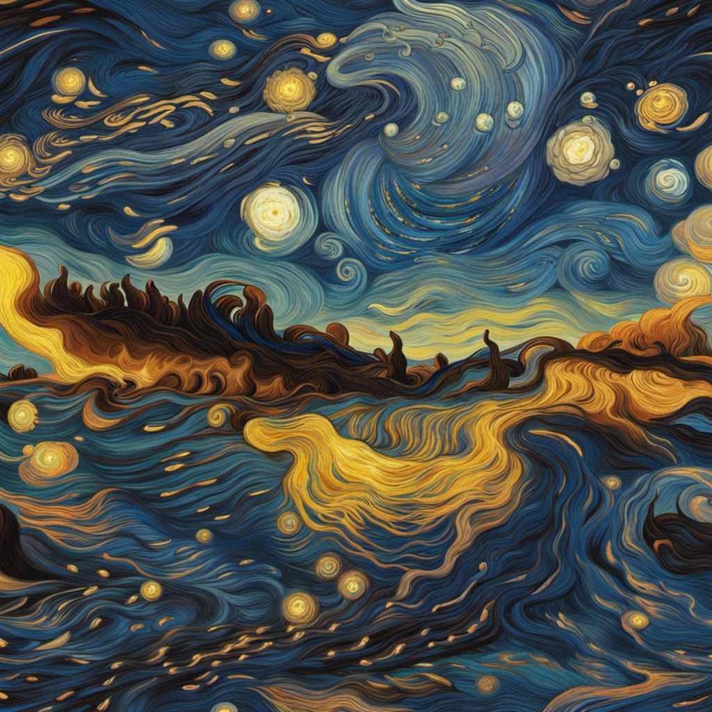 Fluid Dynamics as Van Gogh Starry Night Painting