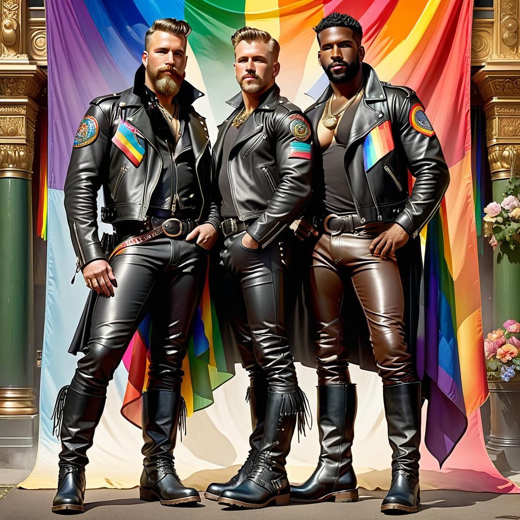 Gay Pride Portrait in Art Nouveau Style