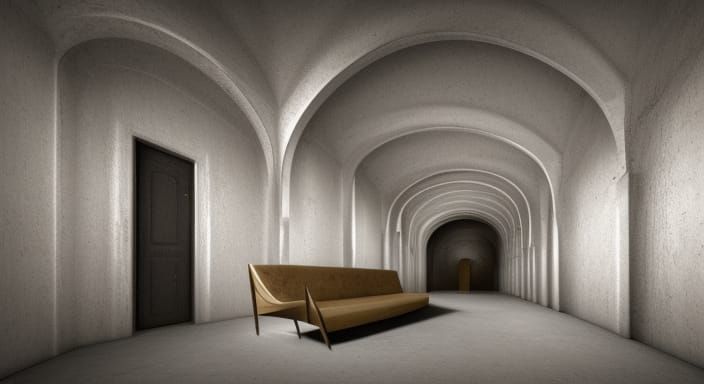 Surreal Labyrinth: AI-Generated Liminal Spaces