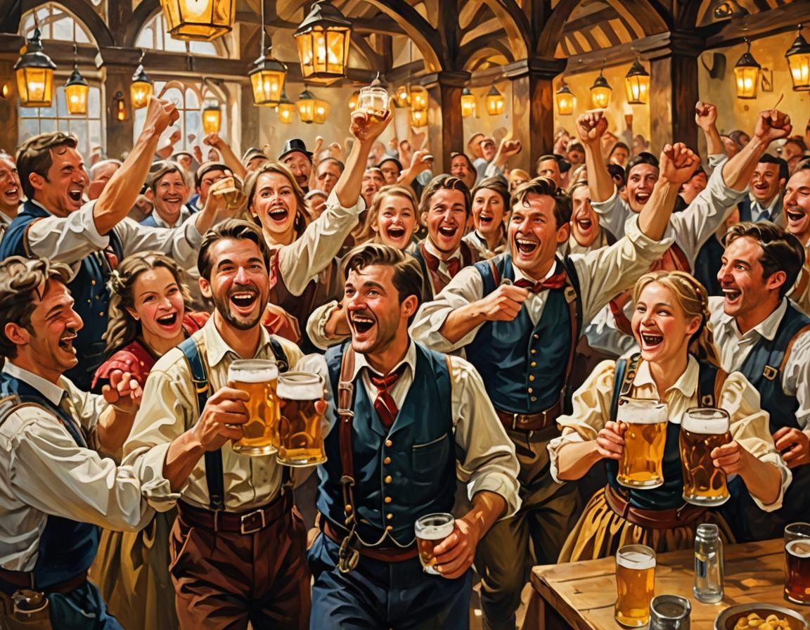 Oktoberfest: A Vibrant Impressionist Oil Painting