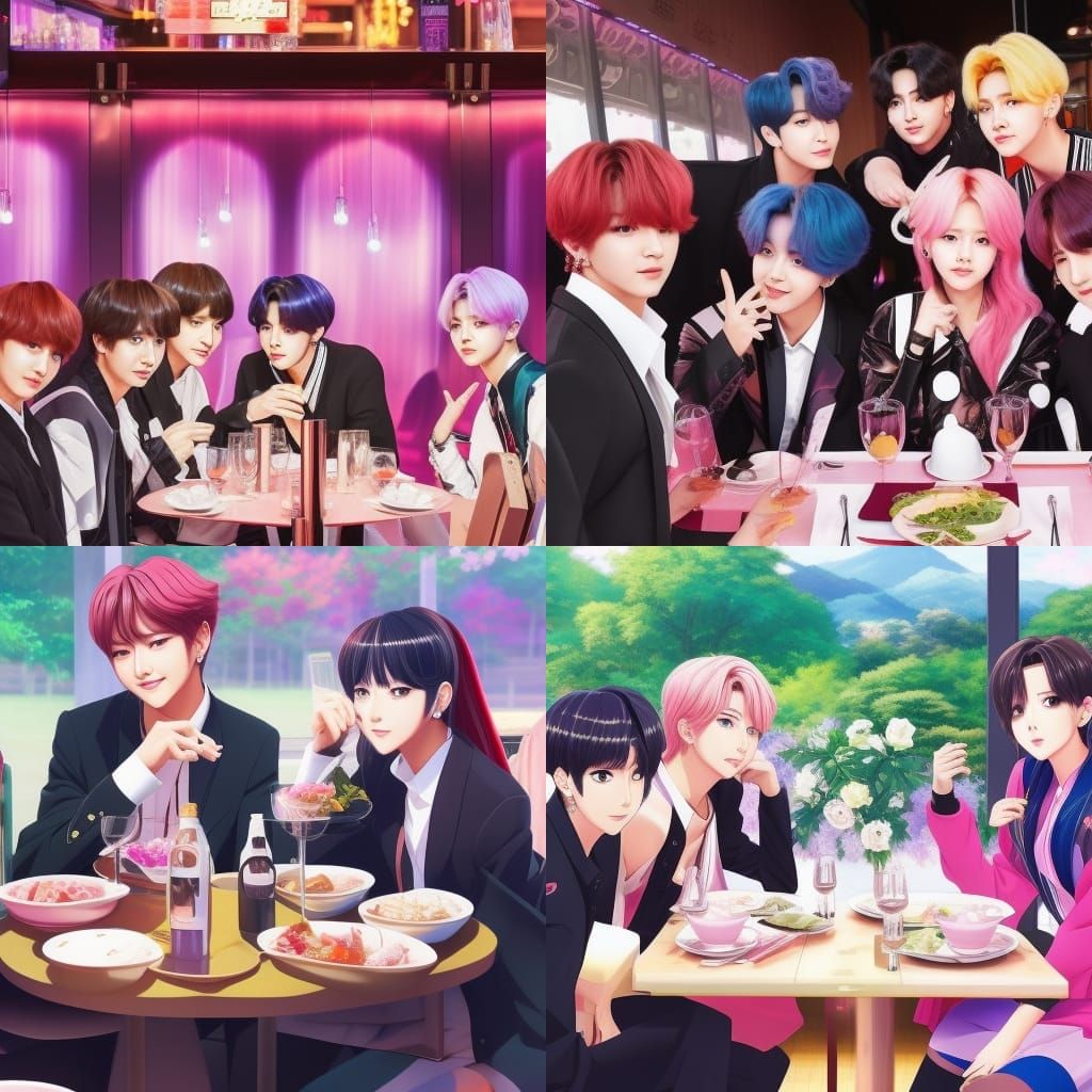 Anime Style Restaurant Date Scene