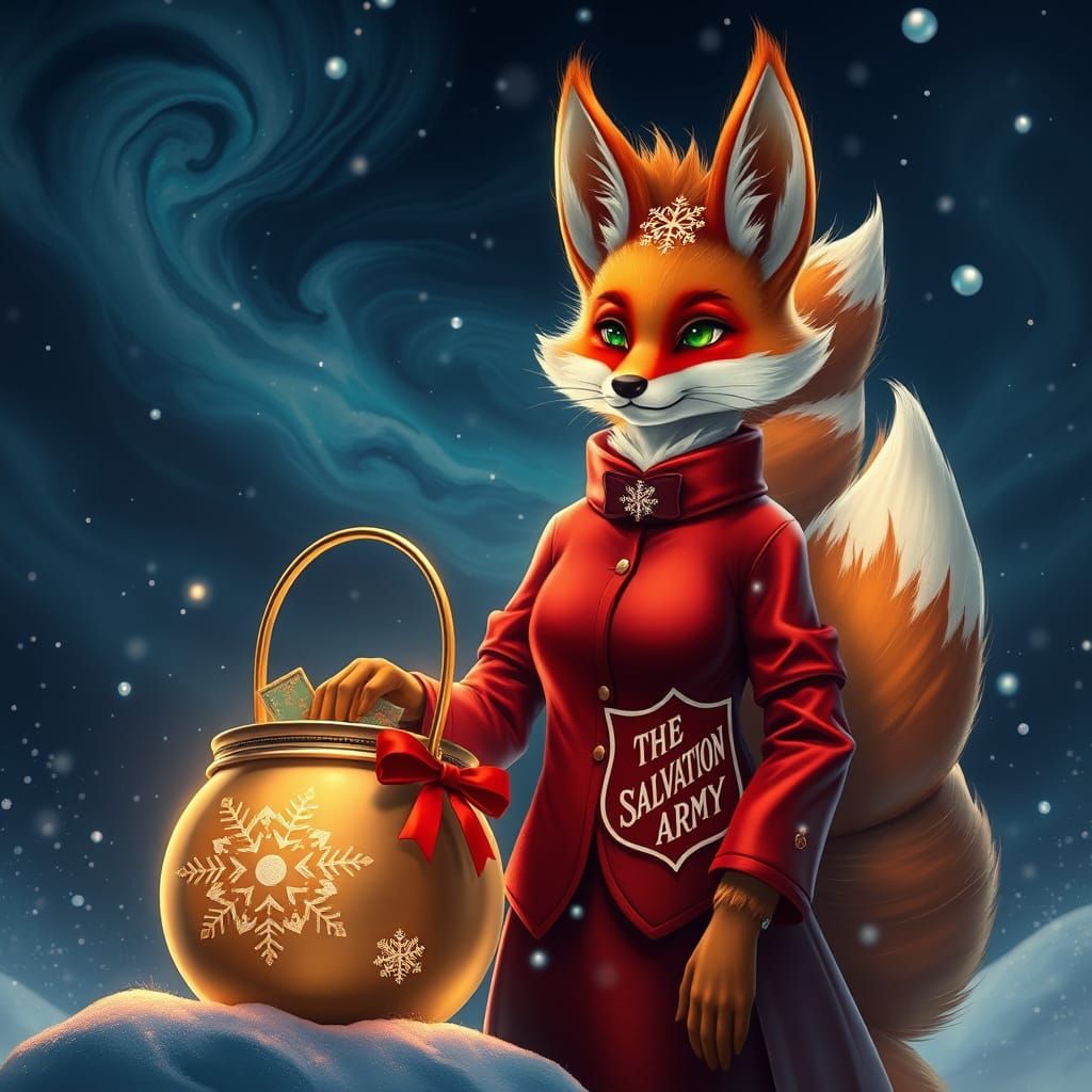 Majestic Nine-Tailed Kitsune Collects Christmas Donations Un...